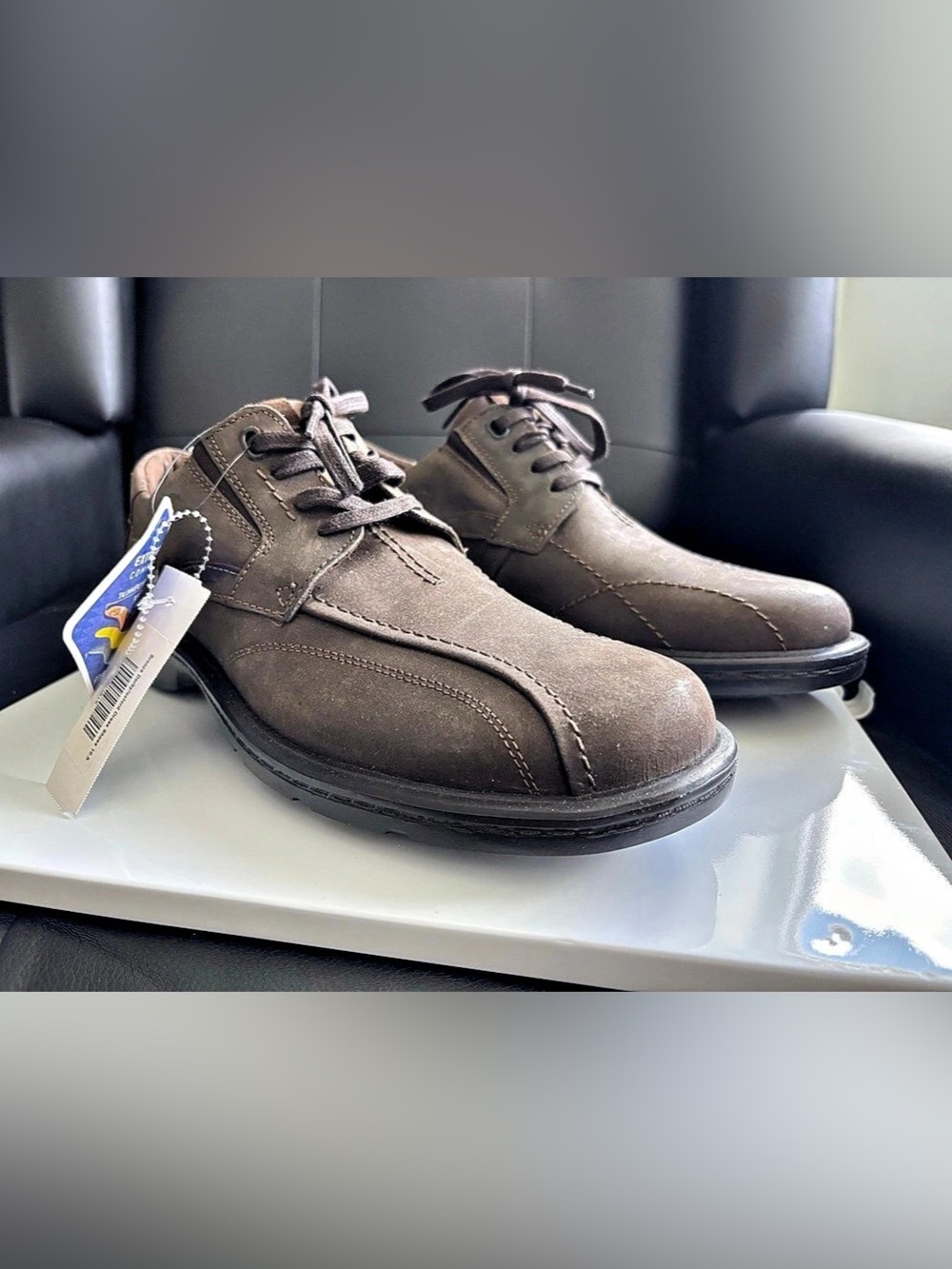 Clarks Brantin Plain Leather Oxfords, Brown, US 9.5 W
